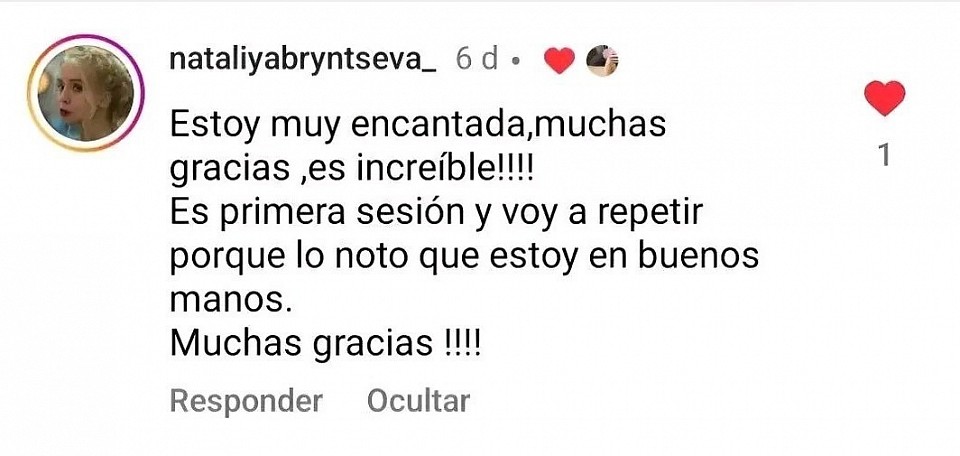Testimonio de clienta