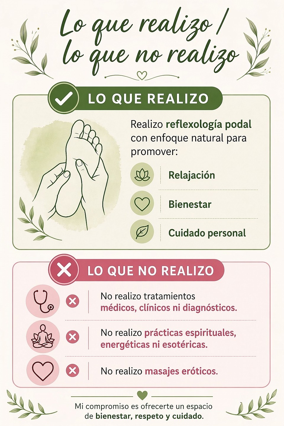Lo que realizo / lo que no realizo